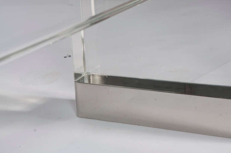 Lucite, Chrome and Glass Dining Table by Gary Strutin 3