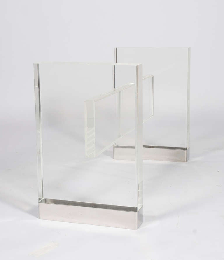 Lucite, Chrome and Glass Dining Table by Gary Strutin 4