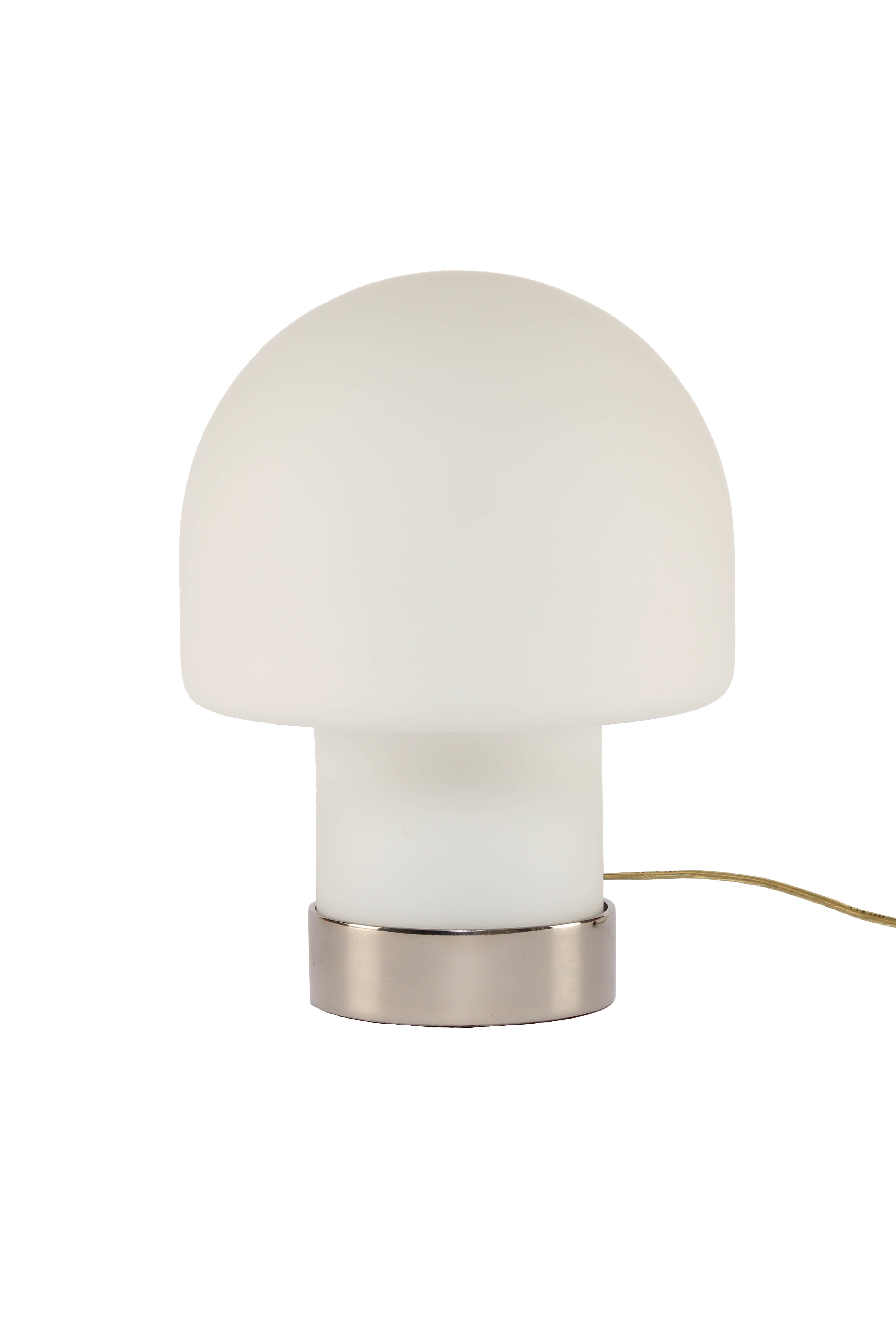 1960s Laurel Frosted-Glass Mushroom Table Lamp