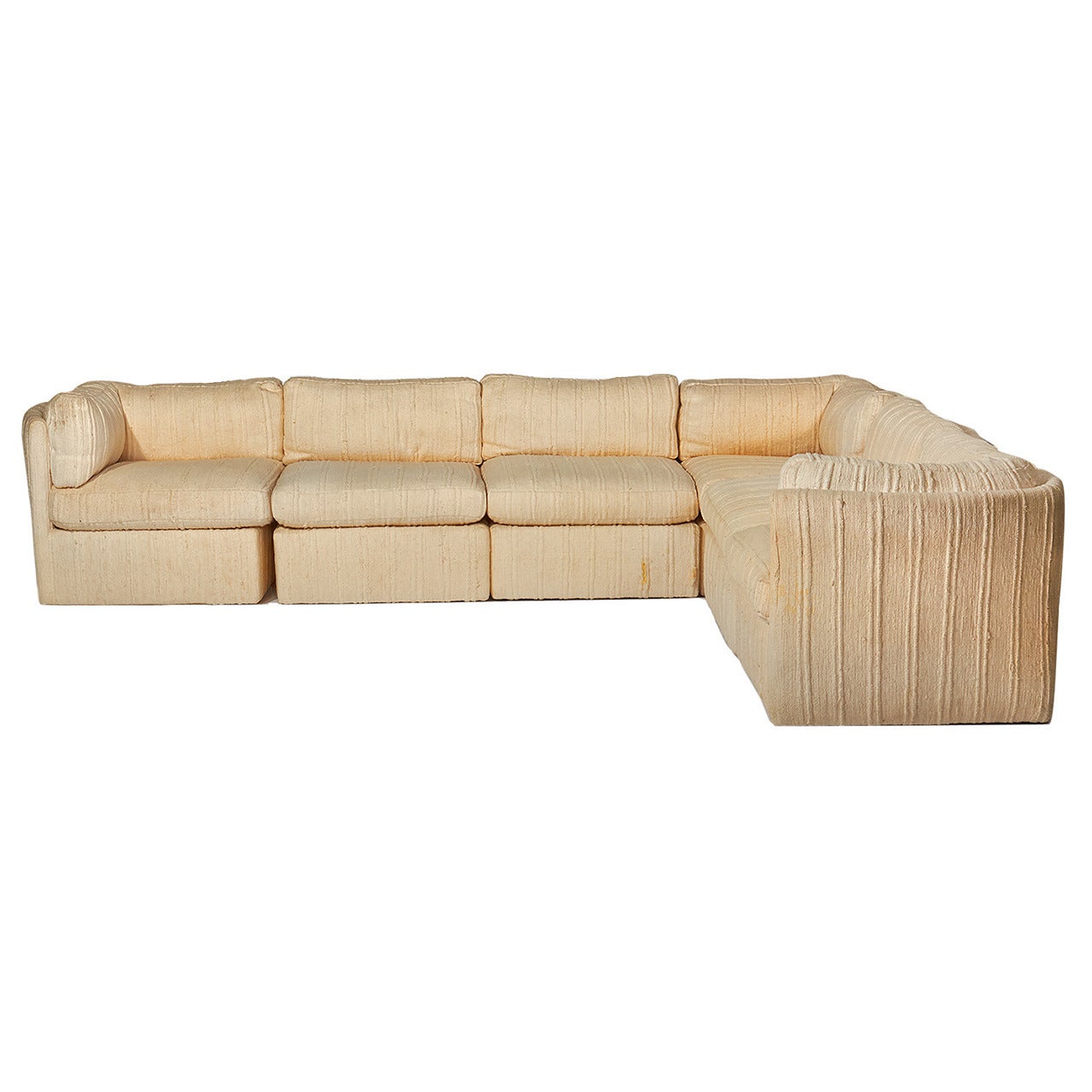 Milo Baughman Scalloped-Back Sectional Sofa