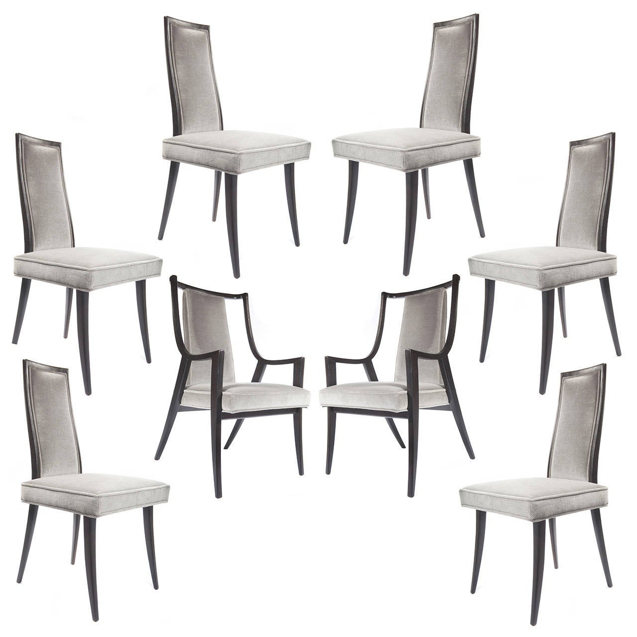 Set of Eight Dining Chairs by Harvey Probber at 1stDibs