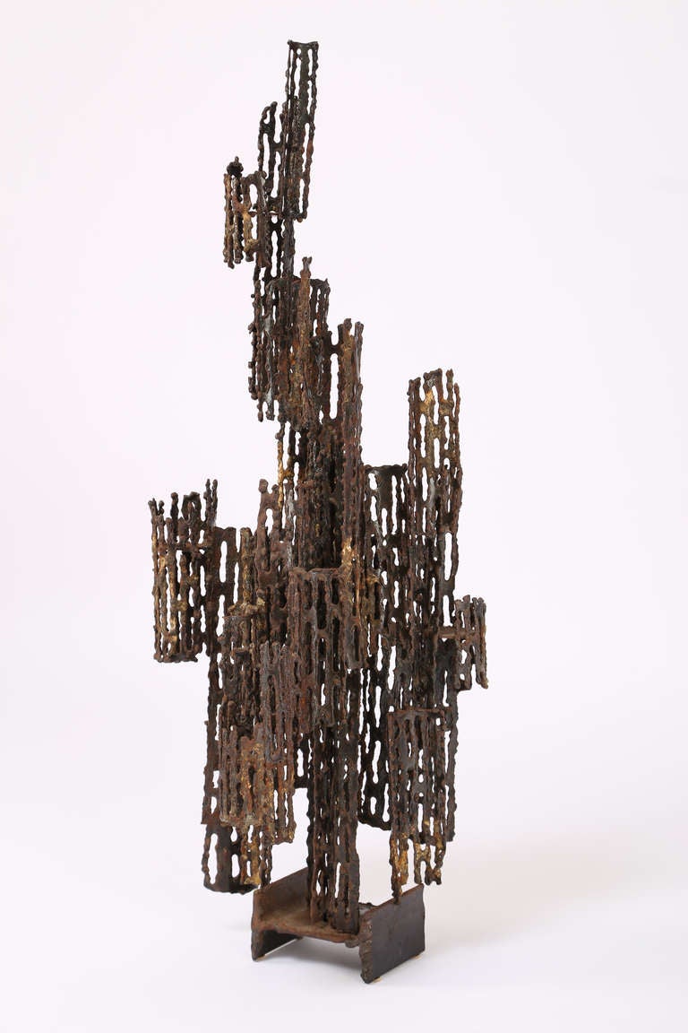 Cut Steel Brutalist Sculpture by Marcello Fantoni