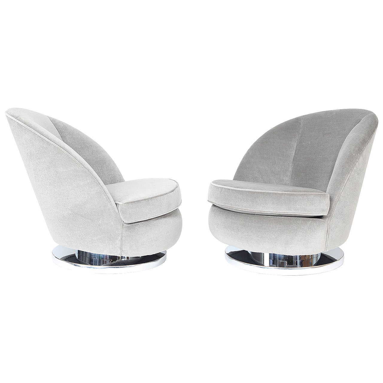 Milo Baughman Tilt and Swivel Lounge Chairs