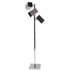 Three-head chrome floor lamp by Robert Sonneman