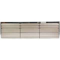 Ello Three-Piece Chrome and Bronze Glass Dresser