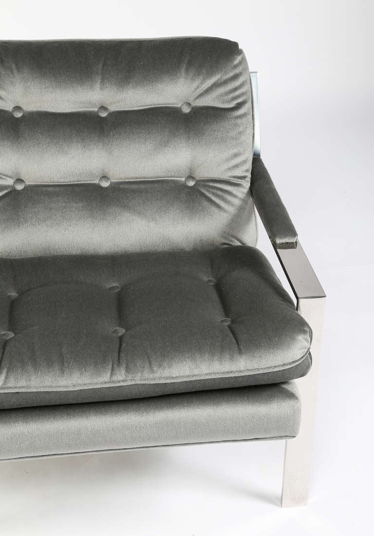 Chrome Milo Baughman-Style Lounge Chair by Cy Mann