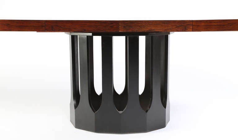 Rosewood Gothic Base Dining Table by Harvey Probber In Excellent Condition In Brooklyn, NY