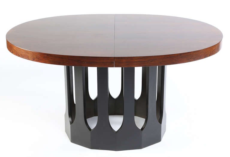 Mid-20th Century Rosewood Gothic Base Dining Table by Harvey Probber