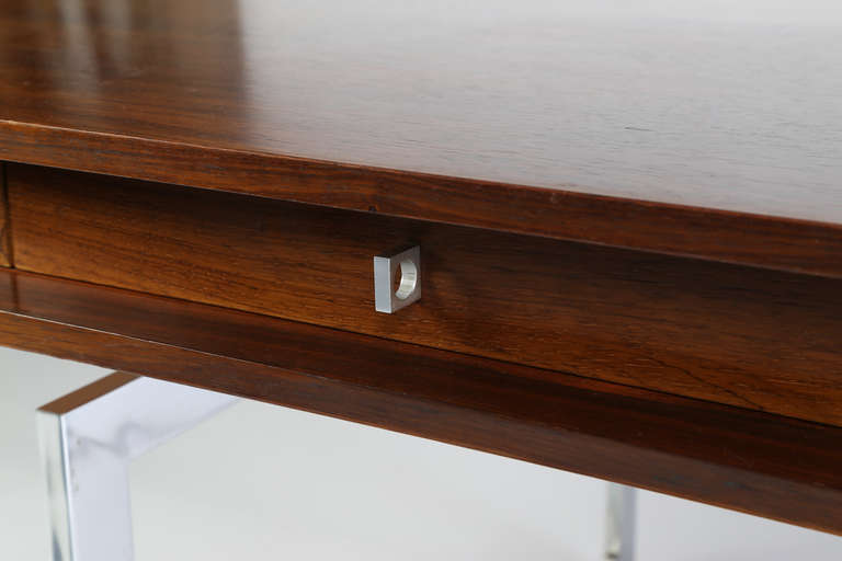 Rosewood and Chrome Desk by Bodil Kjaer In Good Condition In Brooklyn, NY
