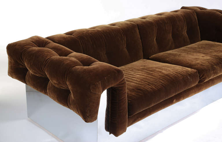 milo baughman chrome sofa