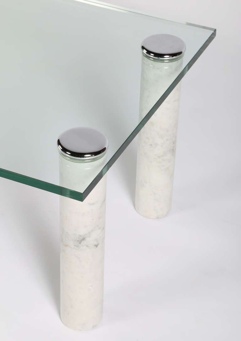 Late 20th Century Pace 1970s Marble and Glass Coffee Table