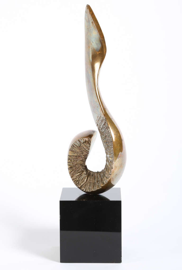 American Joseph Burlini 1960s Bronze Table Sculpture For Sale