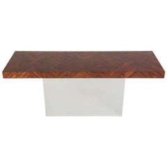 Milo Baughman Rosewood and Chrome Console Table