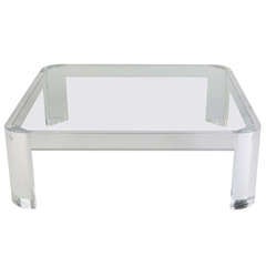 Massive Lucite Cocktail Table by Les Prismatiques