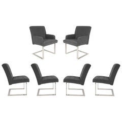 Set of Six 1970s Cantilevered Dining Chairs by Paul Evans for Directional 5