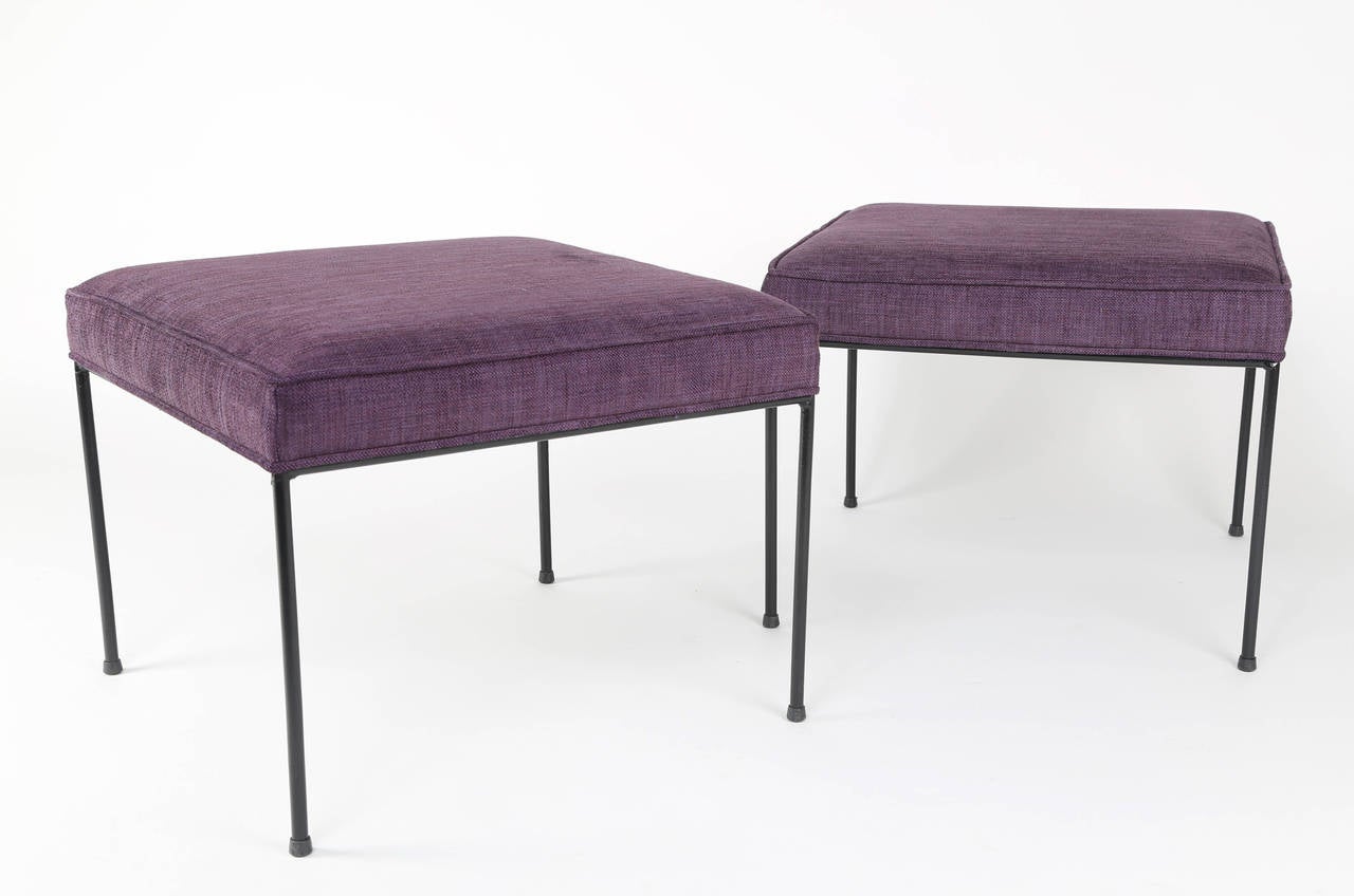 American Pair of Iron-Base Stools by Paul McCobb
