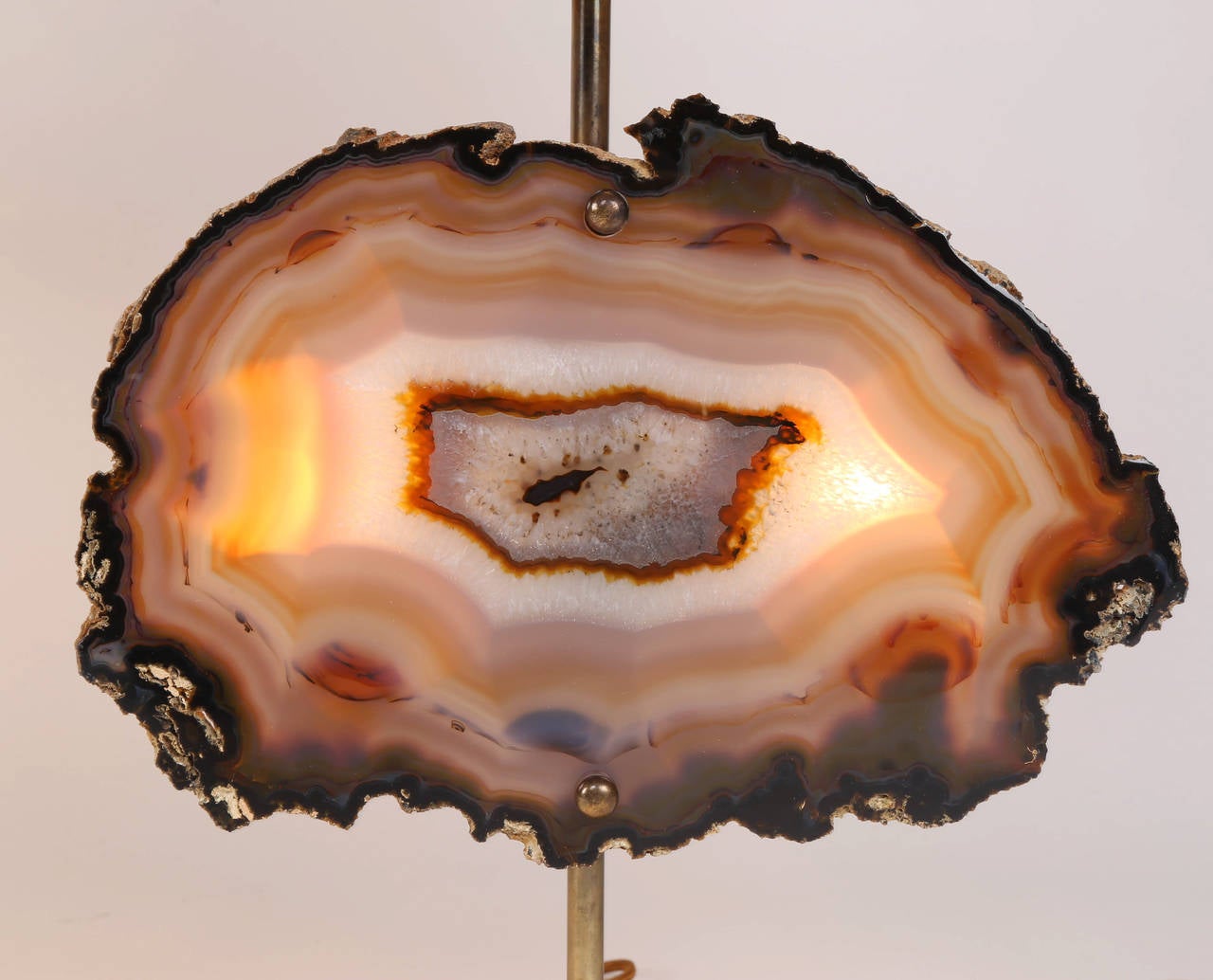 Late 20th Century Pair of 1970s Illuminated Agate Table Lamps