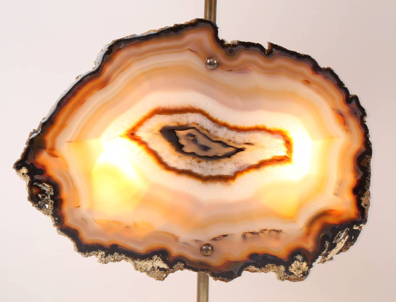 Pair of 1970s Illuminated Agate Table Lamps 1