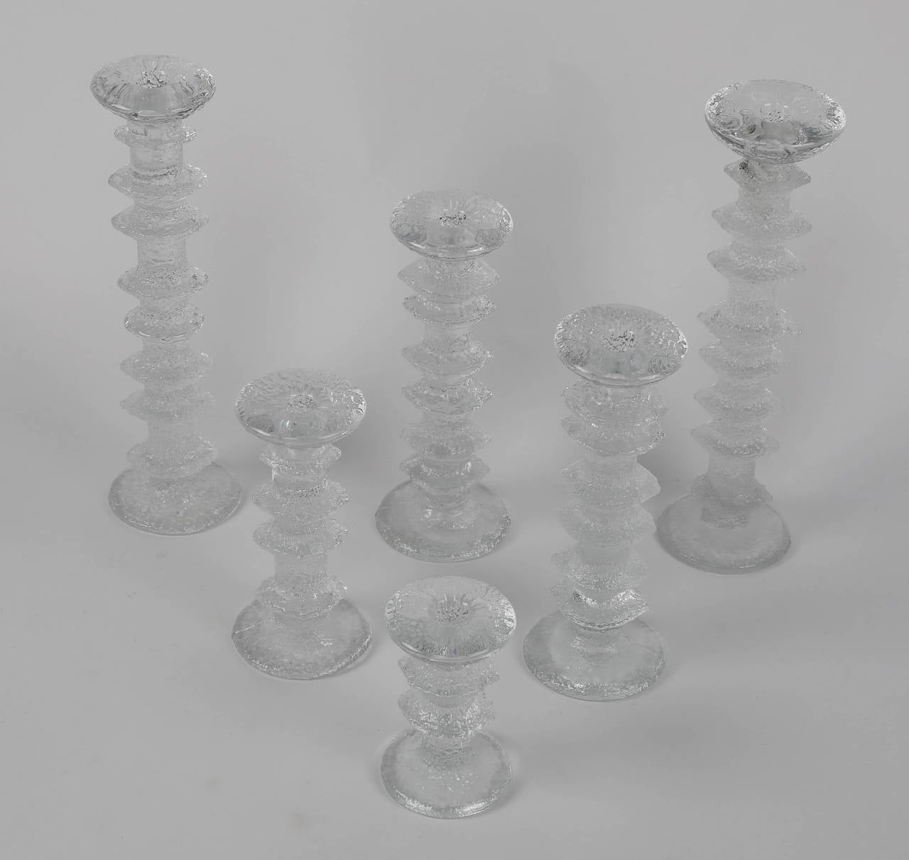 Finnish Set of Vintage Glass Candlesticks by Timo Sarpaneva for Iittala