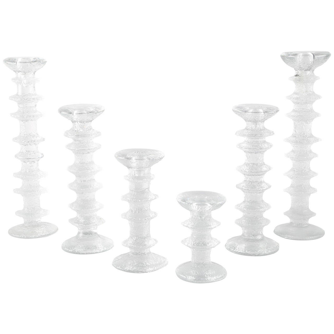 Set of Vintage Glass Candlesticks by Timo Sarpaneva for Iittala at 1stdibs