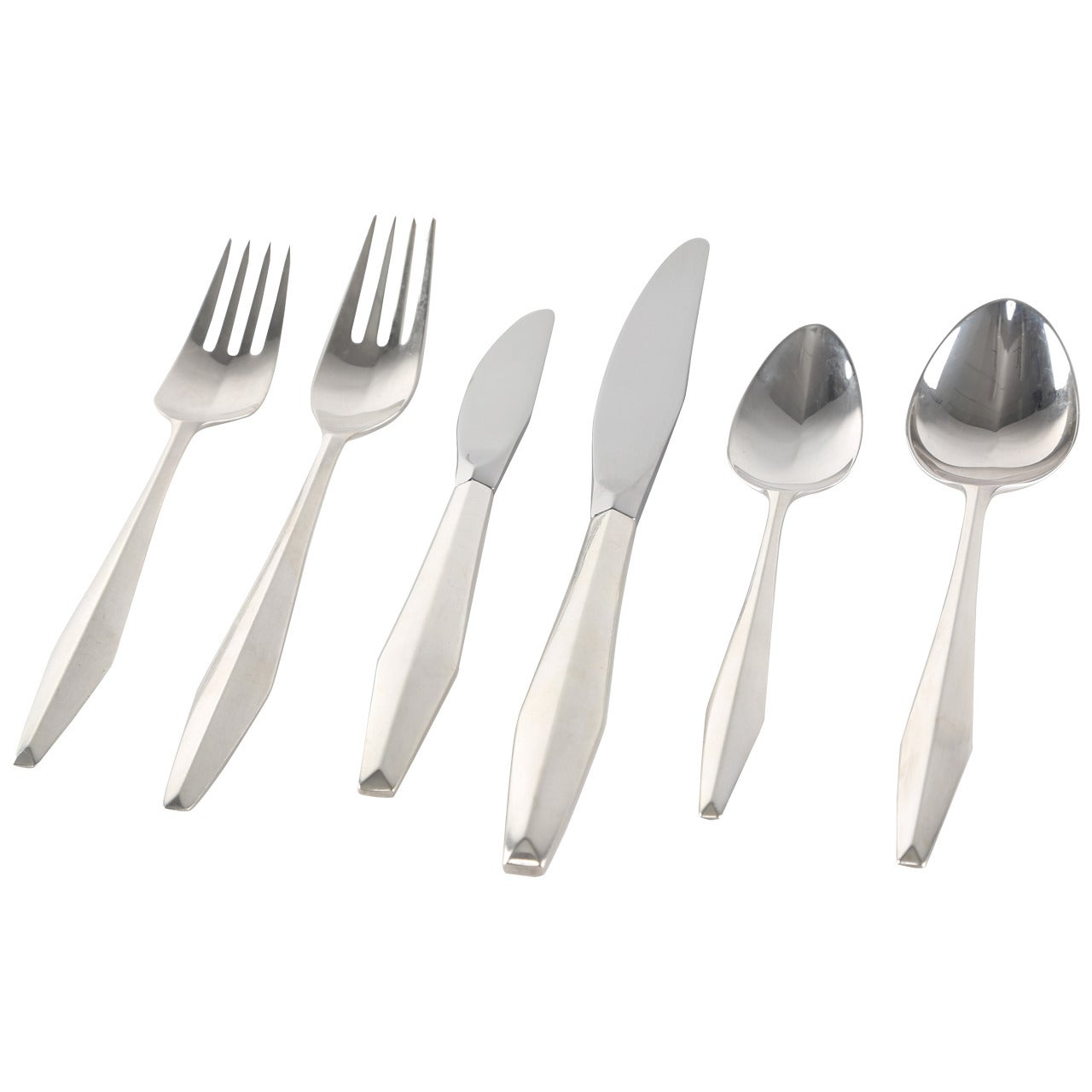 Gio Ponti "Diamond" Sterling Flatware for Reed & Barton