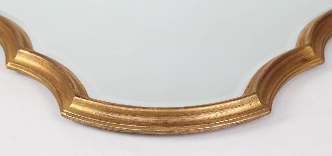 Curvaceous LaBarge Gilt Mirror In Excellent Condition In Brooklyn, NY