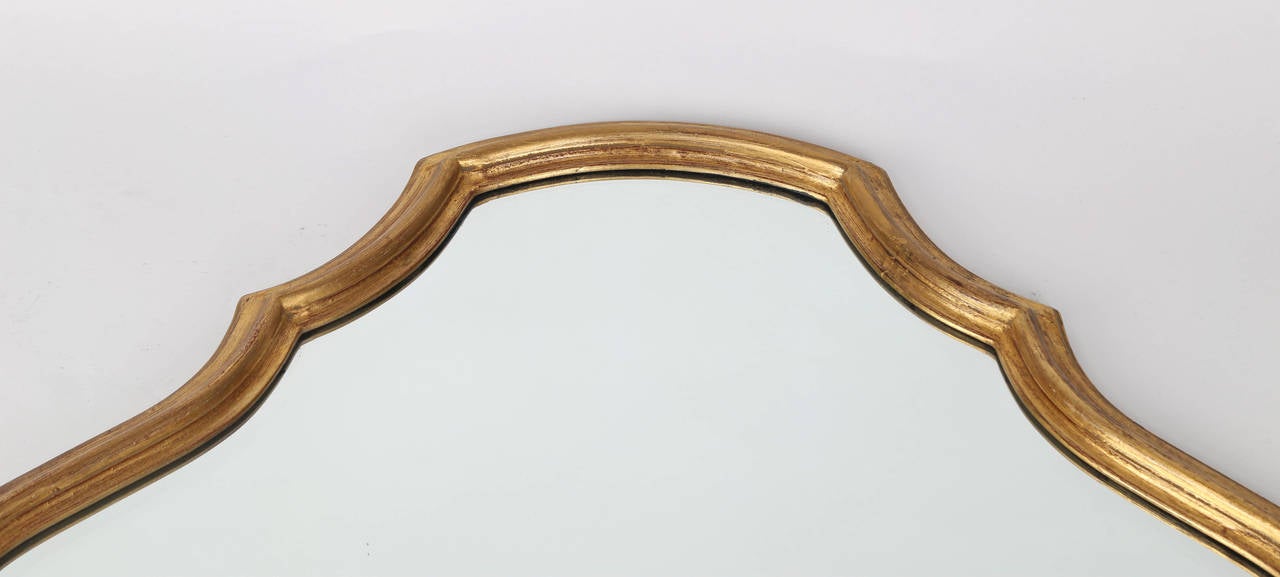 Beveled Curvaceous LaBarge Gilt Mirror