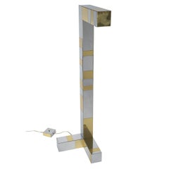 1970s Paul Evans Brass and Chrome "Cityscape" Floor Lamp