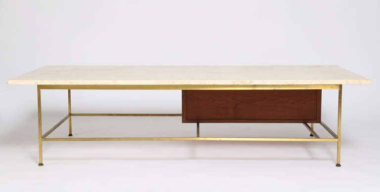 Paul McCobb Travertine Coffee Table In Good Condition In Brooklyn, NY