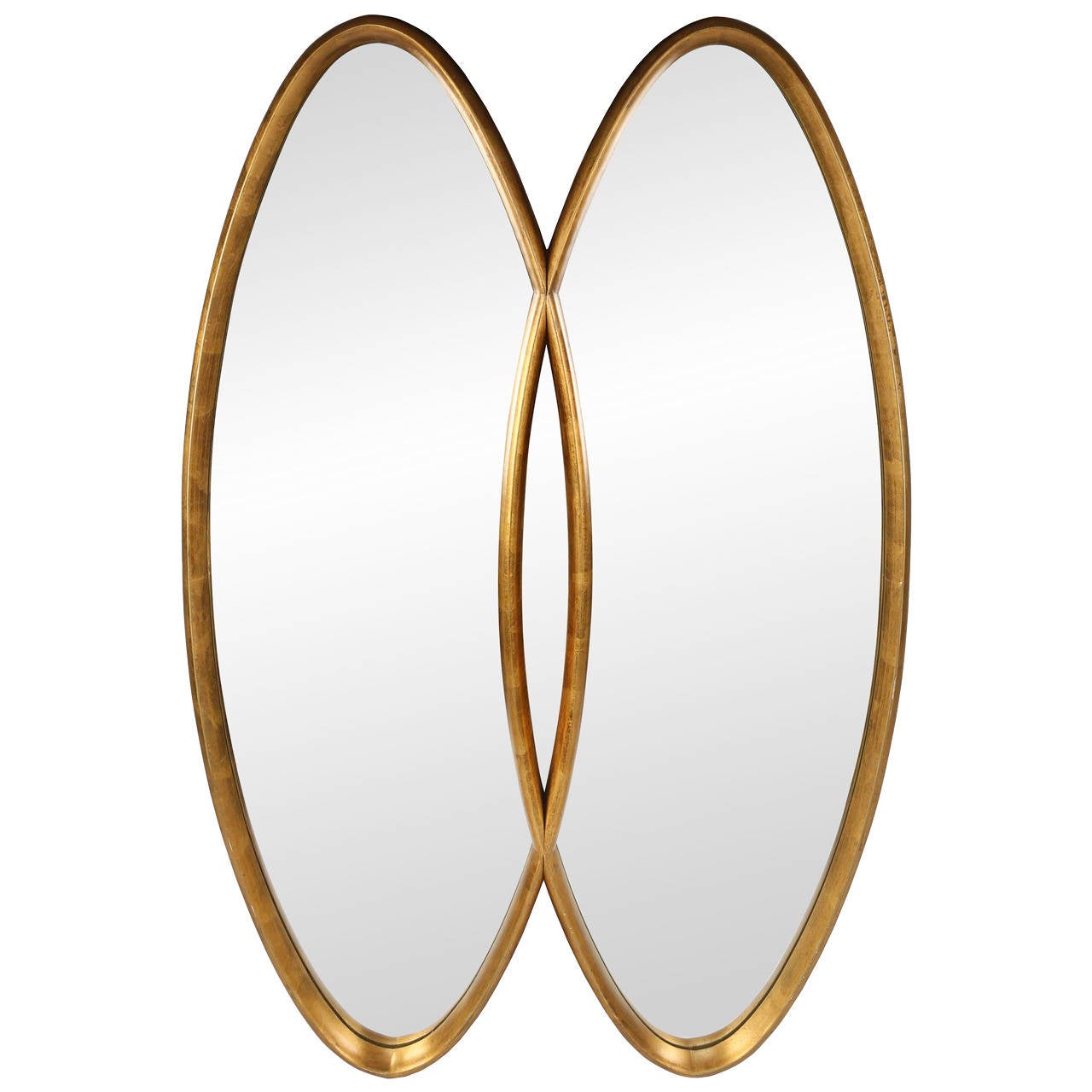 DoubleOval Gold Leaf Mirror by LaBarge at 1stDibs