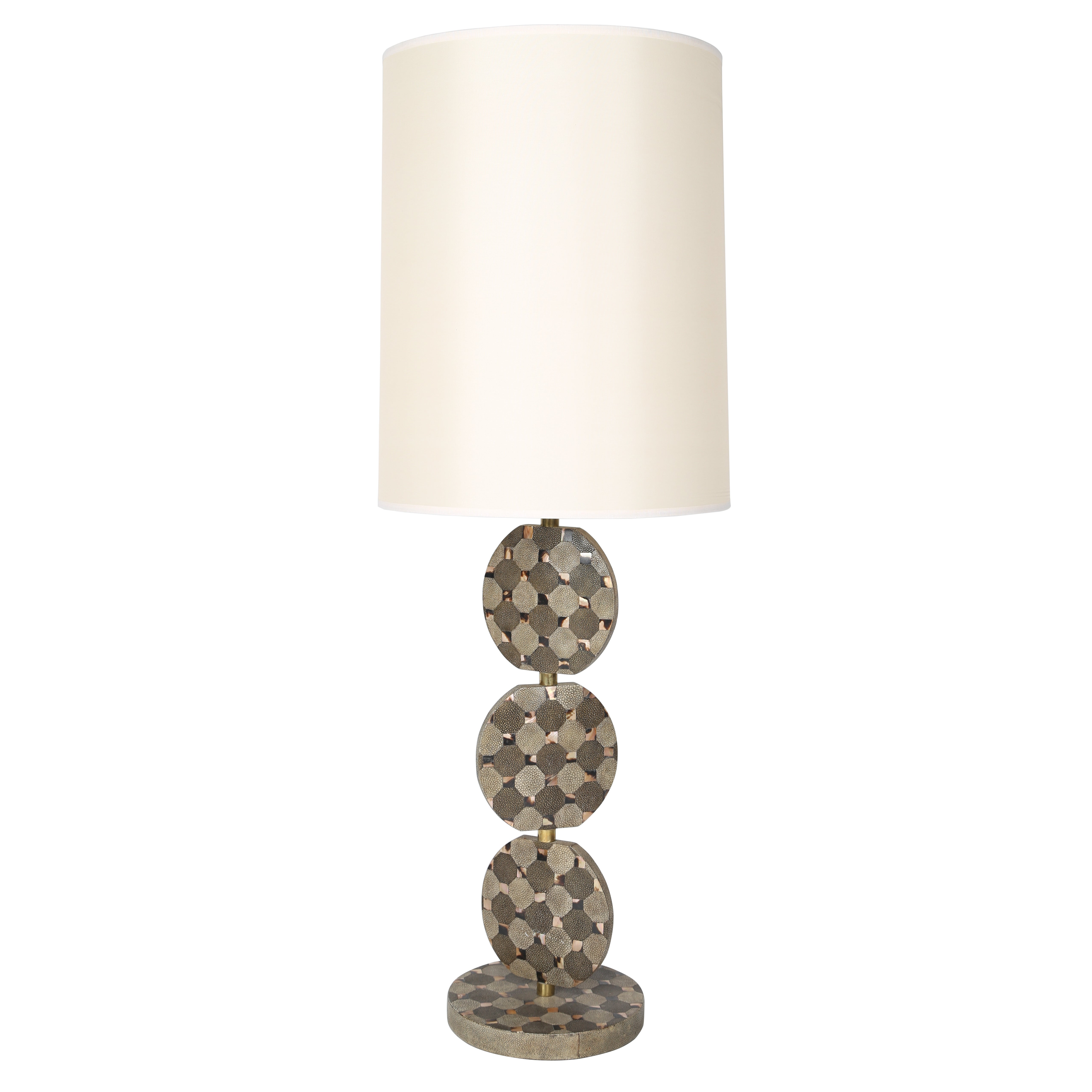 Sculptural Table Lamp in Shagreen and Horn by R & Y Augousti, circa 1980s For Sale