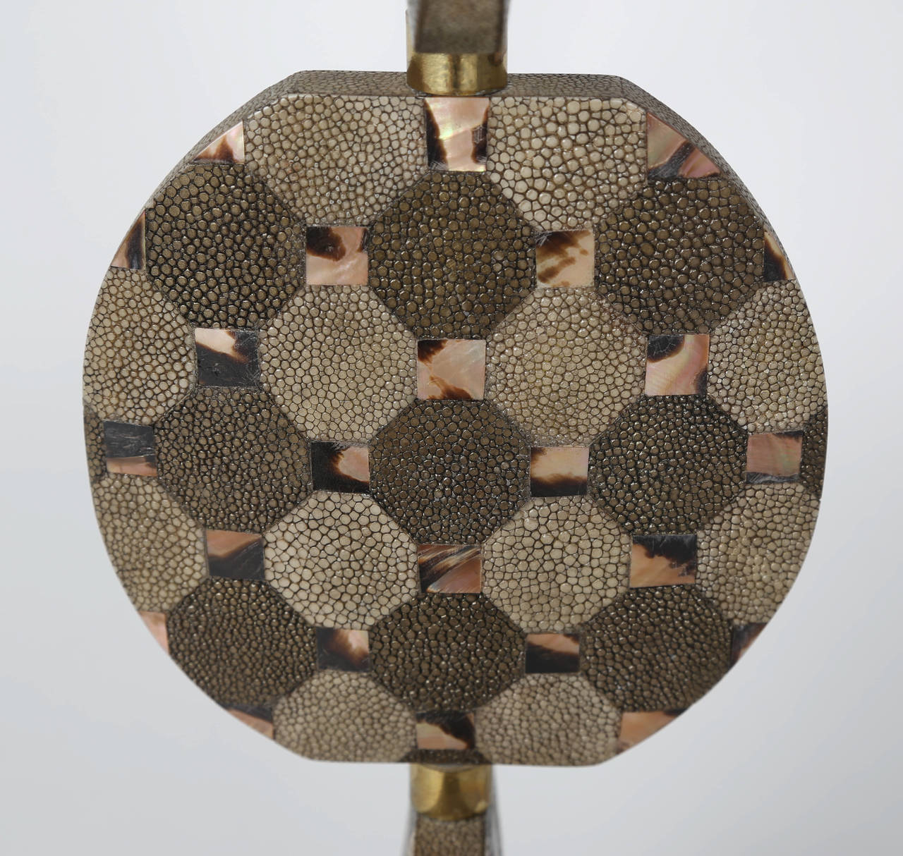 Late 20th Century Sculptural Table Lamp in Shagreen and Horn by R & Y Augousti, circa 1980s For Sale