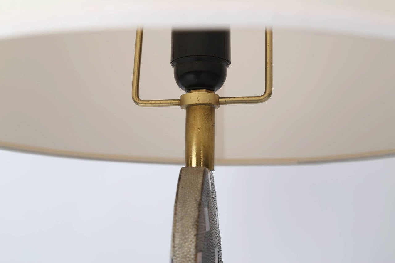 Sculptural Table Lamp in Shagreen and Horn by R & Y Augousti, circa 1980s For Sale 2
