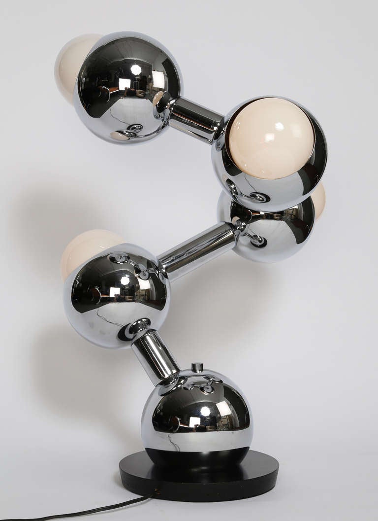 American 1970s Chrome Adjustable Molecular Table Lamp