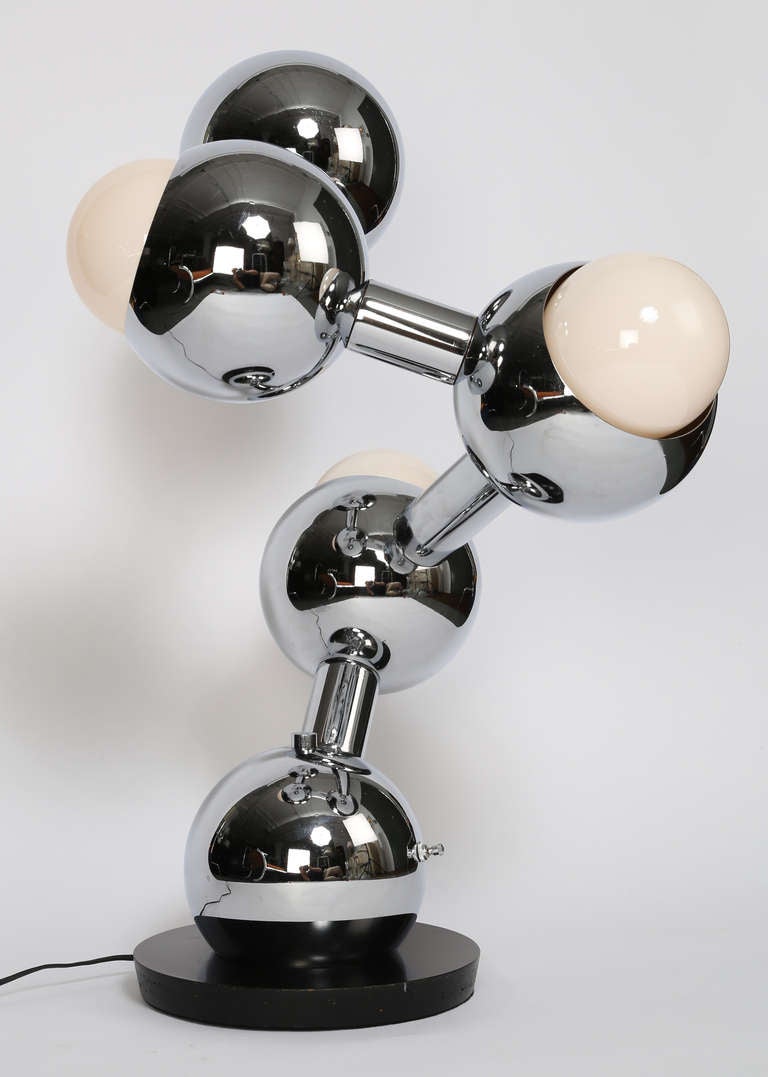 Late 20th Century 1970s Chrome Adjustable Molecular Table Lamp