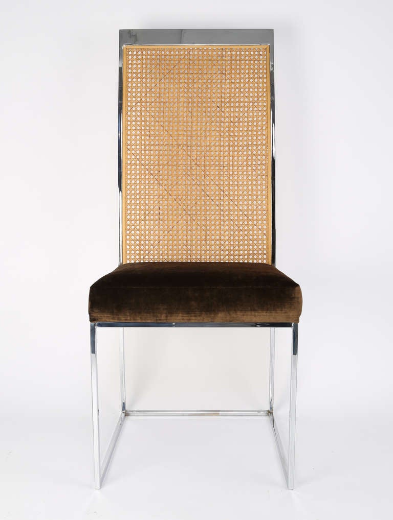 American Milo Baughman Cane-Back Dining Chairs