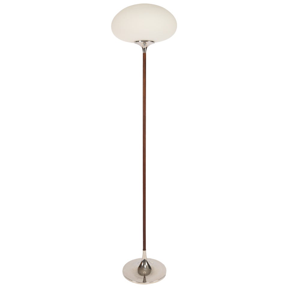 Laurel Walnut and Nickel Floor Lamp