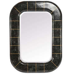 Maitland-Smith Tessellated-Marble and Brass Mirror