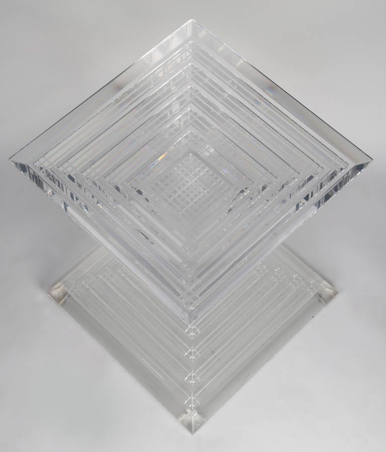 Stacked-Lucite Side Table 2
