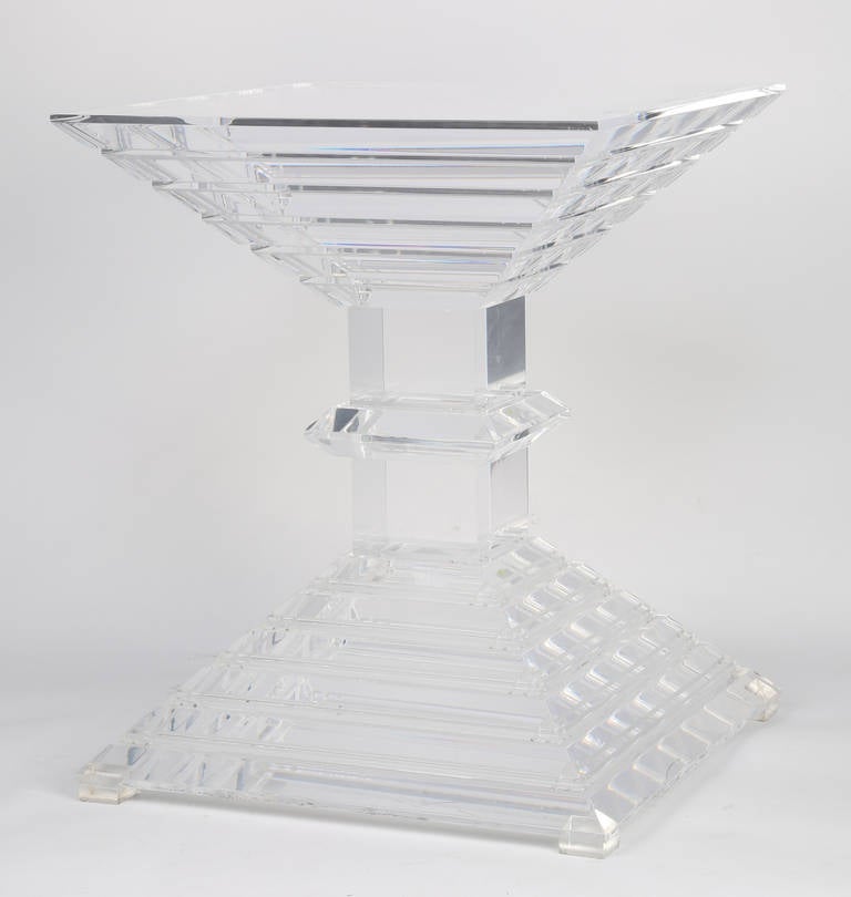 Late 20th Century Stacked-Lucite Side Table