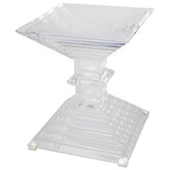 Stacked-Lucite Side Table