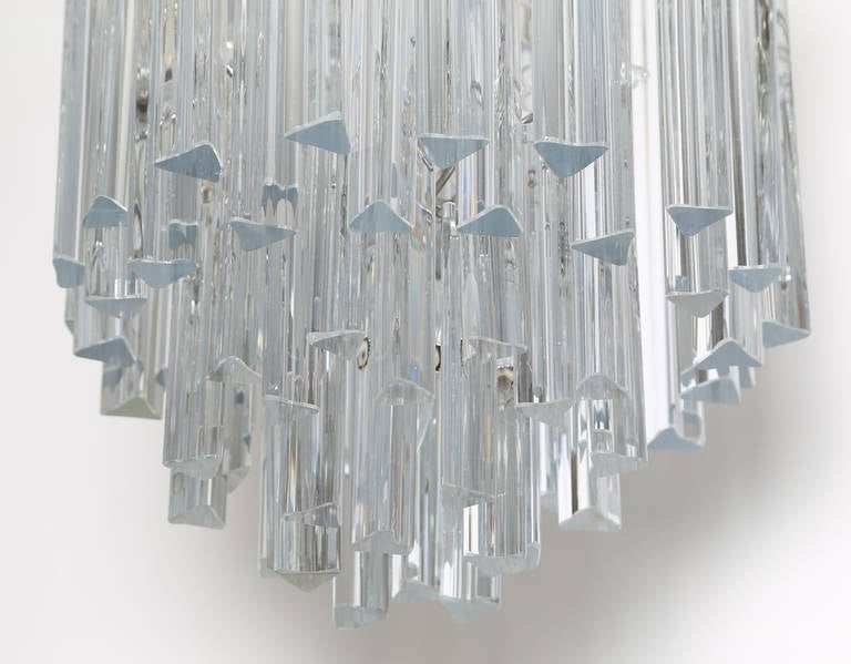Late 20th Century Tiered Murano Glass Chandelier by Camer, Circa 1970