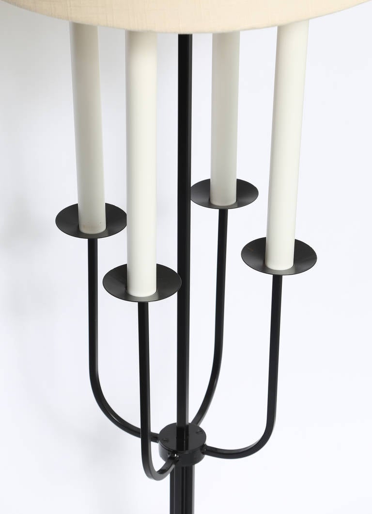 Tommi Parzinger Wrought Iron Floor Lamp, Circa 1950s In Excellent Condition In Brooklyn, NY