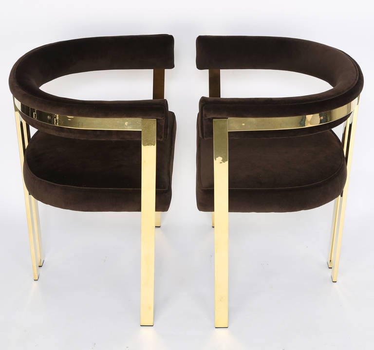 Stunning Brass Armchairs Attributed to Tobia Scarpa In Excellent Condition In Brooklyn, NY