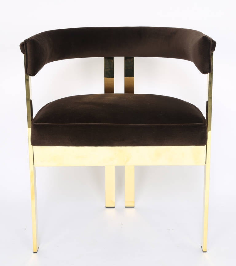 Stunning Brass Armchairs Attributed to Tobia Scarpa 1