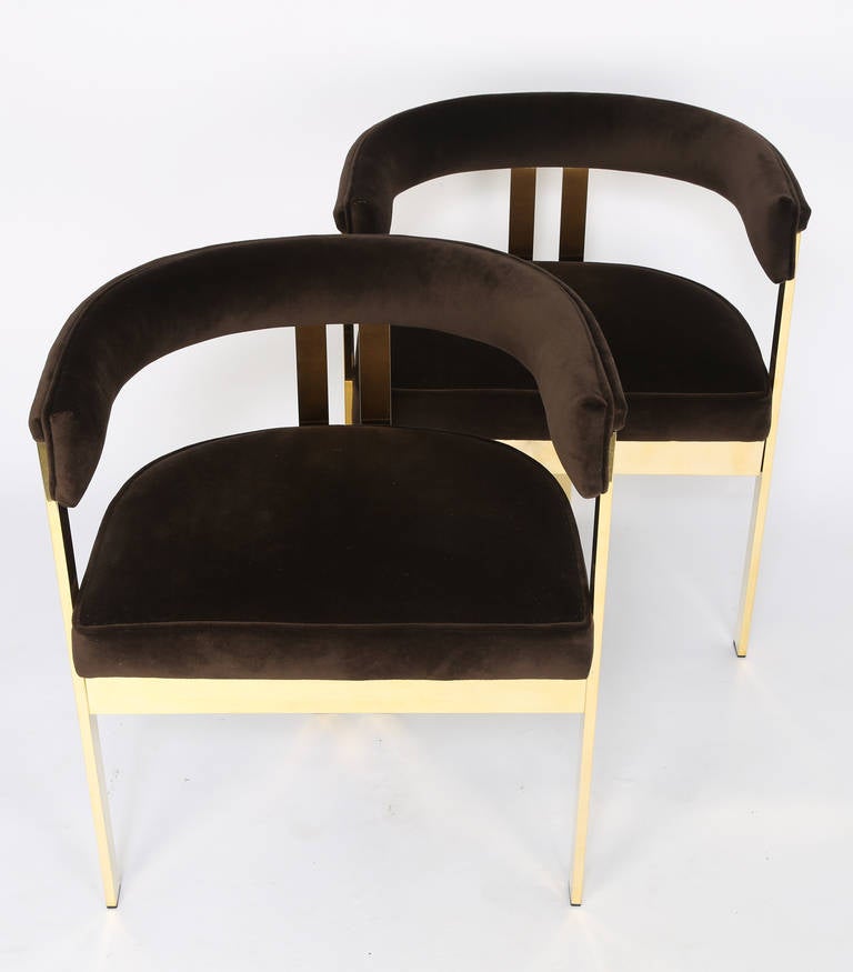 Mid-20th Century Stunning Brass Armchairs Attributed to Tobia Scarpa