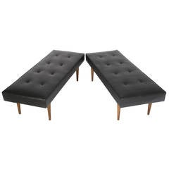 Pair of Milo Baughman Button-Tufted Benches