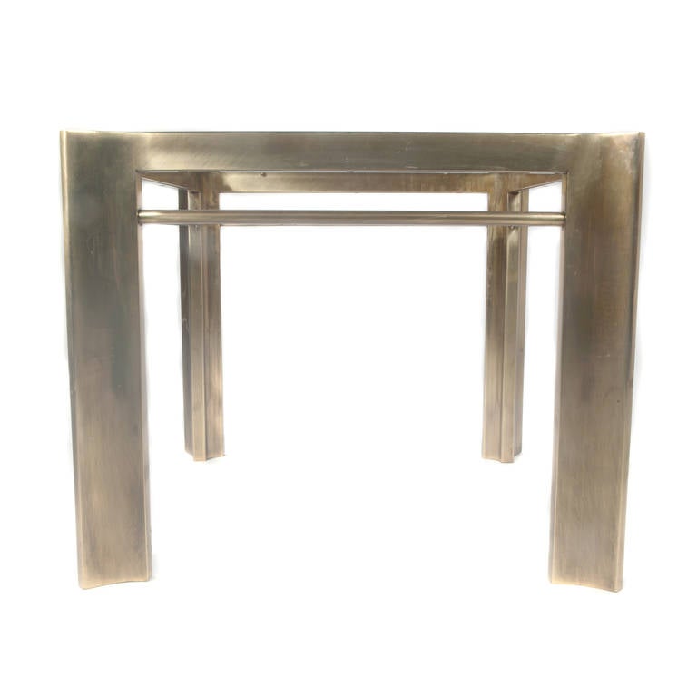 1970s Mastercraft Brass Side Table with Tapered Corners at 1stdibs