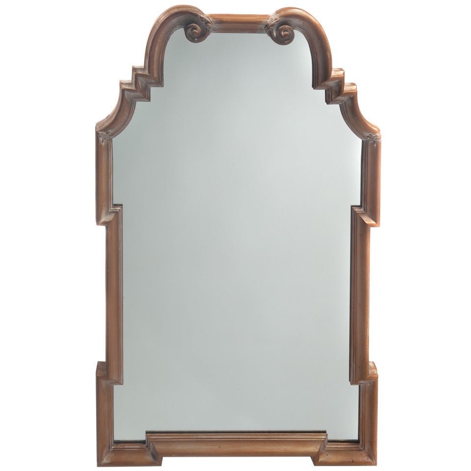 Queen Anne Mirror with Distressed Finish by La Barge, circa 1960s