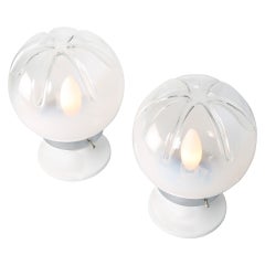 Pair of Small Mazzega Glass Table Lamps, circa 1970s